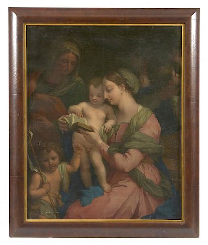 Continental School Painting, Holy Family, early 19th c