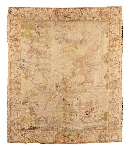 Continental 19th c or earlier Tapestry, pastoral scene