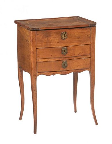 French Fruitwood and Walnut Work Table, 18th/19th c