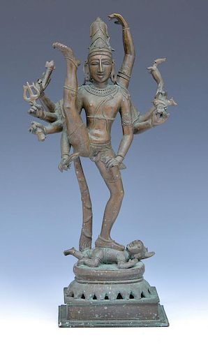 Bronze multi-armed deity statue