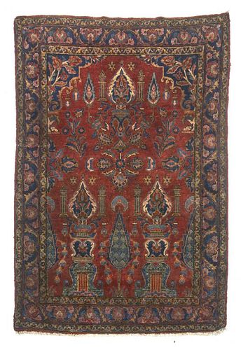 Persian sarouk prayer rug, 4'7" x 3'3"