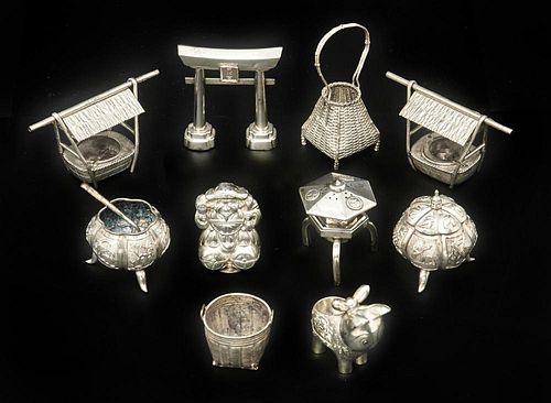 Lot of 13 Chinese silver miniatures