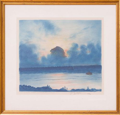 HENRY ZIEGLER (1798-1874): SUNSET OVER THE HUDSON