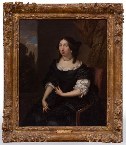 ATTRIBUTED TO CASPER NETSCHER (1635-1684): PORTRAIT OF A LADY