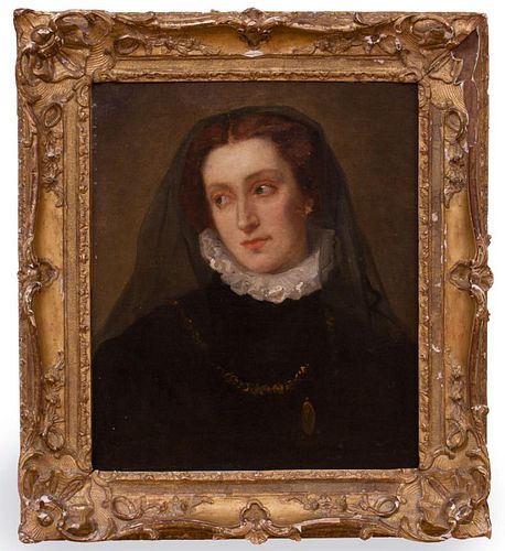 EUROPEAN SCHOOL: PORTRAIT OF A WOMAN WITH A WHITE COLLAR