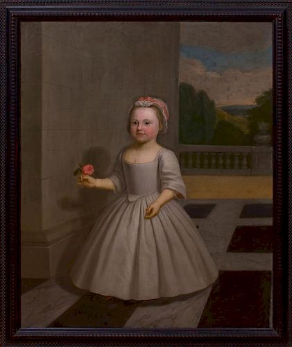 ENGLISH SCHOOL: LITTLE GIRL WITH A ROSE