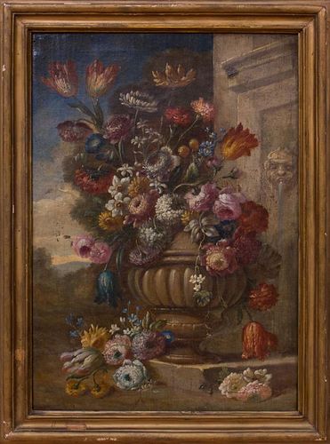 CONTINENTAL SCHOOL: STILL LIFE WITH FLOWERS IN AN URN