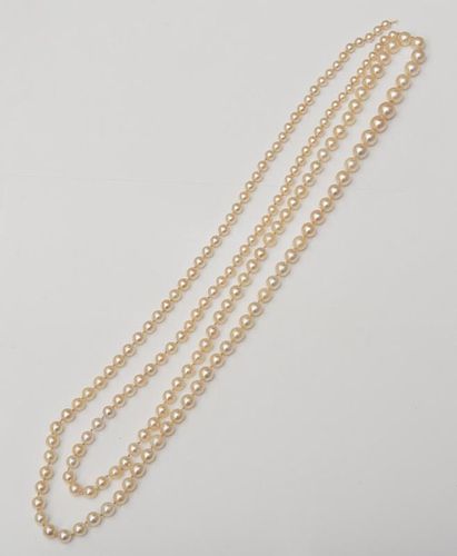 LONG CULTURED PEARL NECKLACE