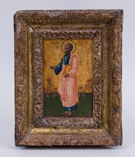 RUSSIAN PAINTED WOOD ICON