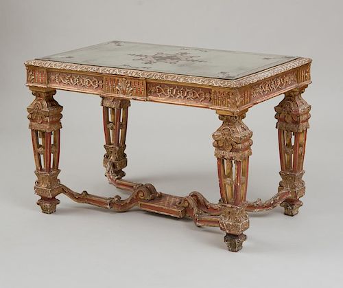 LOUIS XIV STYLE GILTWOOD AND GILT GESSO CENTER TABLE