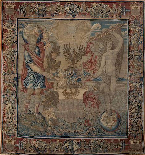 FINE BRUSSELS ARMORIAL TAPESTRY