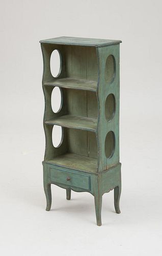 FRENCH GREEN PAINTED FOUR-TIERED ÉTAGÈRE