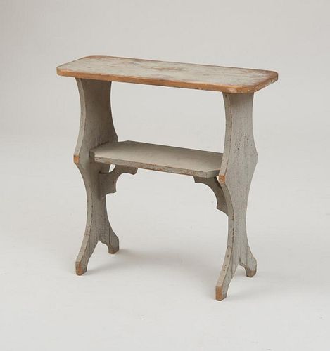 FRENCH PROVINCIAL GREY PAINTED SIDE TABLE
