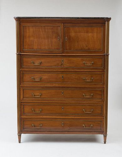 DIRECTOIRE BRASS-MOUNTED MAHOGANY TALL CABINET