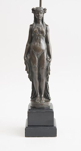 EMPIRE STYLE BRONZE FEMALE FIGURE, AFTER THE ANTIQUE