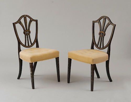 PAIR OF GEORGE III STYLE PAINTED SIDE CHAIRS