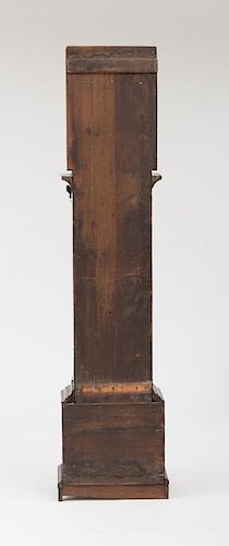GEORGE III CARVED AND INLAID MAHOGANY TALL CASE CLOCK