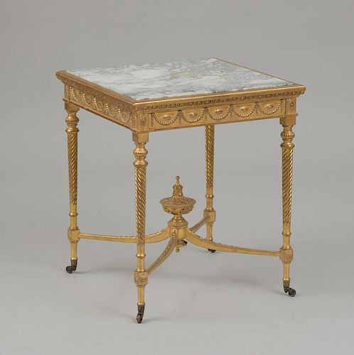 LATE GEORGE III STYLE GILTWOOD CENTER TABLE
