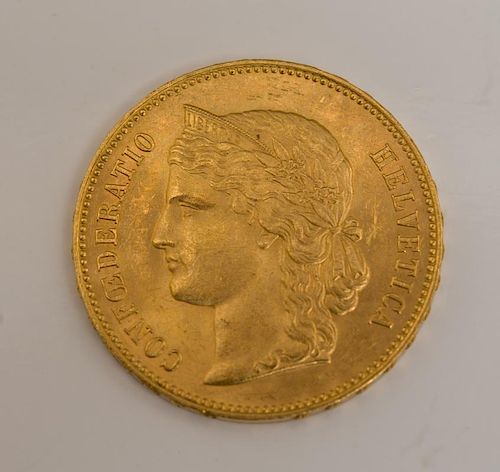 SWITZERLAND, 20 francs, 1893 (KM 31.3),
good extremely fine