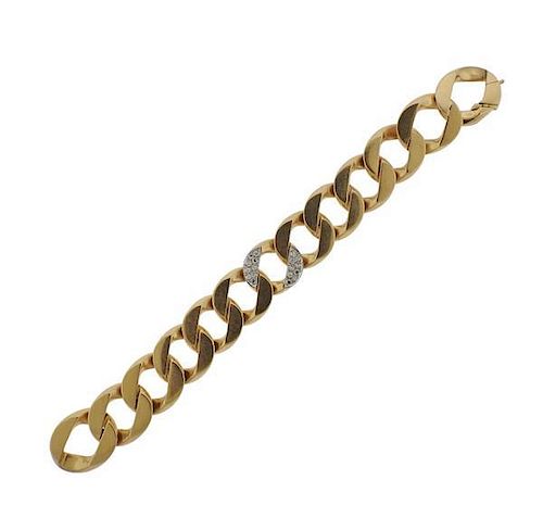 Cartier Curb Link 14k Gold Diamond Bracelet