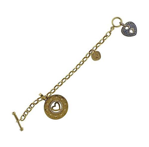 Marlene Stowe 18k Gold Bracelet with Charms