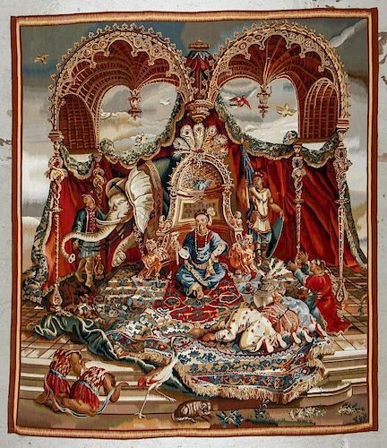 Chinoiserie Beauvais Silk and Wool Tapestry