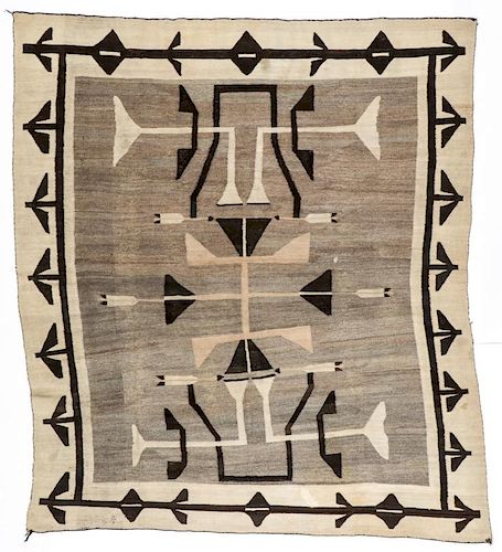 Antique Navajo Rug in Natural Shades: 4'11'' x 5'6''