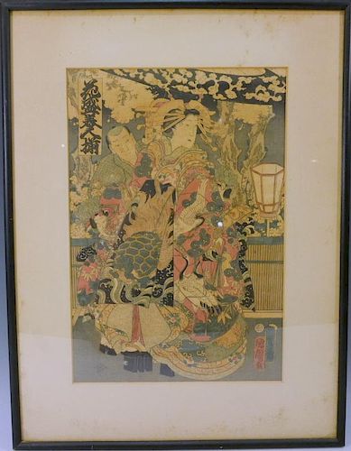 KUNICHIKA TOYOHARA (Japanese, 1835-1900). ANTIQUE WOODBLOCK PRINT