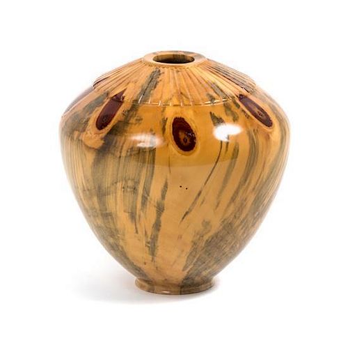 * R. Cannella, USA, SECOND HALF 20TH CENTURY, turned wood vase