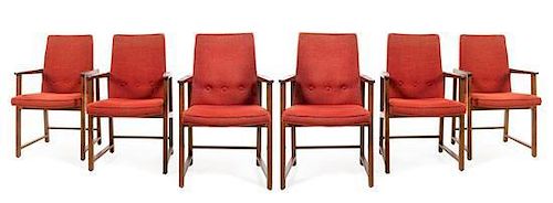 * Edward Wormley (American, 1907-1995), DUNBAR, 1960s, a set of six dining chairs, model no. 6038