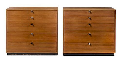* George Nelson & Associates, HERMAN MILLER, c.1950, a pair of 5-drawer chests