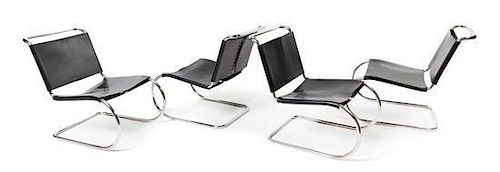 * Ludwig Mies van Der Rohe (German/American, 1886-1969), KNOLL INTERNATIONAL, a group of four MR chairs