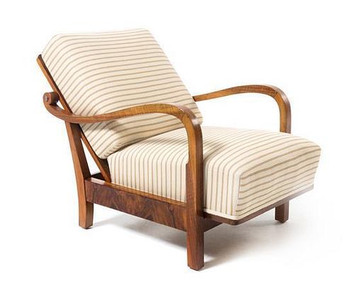 Art Deco, FRENCH, 1930s, a reclining armchair