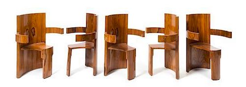 Art Deco, FRANCE, c.1930, a set of 10 dining chairs