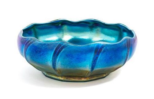 Tiffany Studios, EARLY 20TH CENTURY, a blue Favrile glass bowl