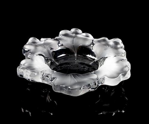 * Lalique, a Capucines pattern molded and frosted glass bowl