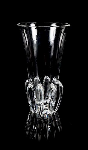 Steuben, a glass vase, model no. 7914, designed by George Thompson and introduced in 1942