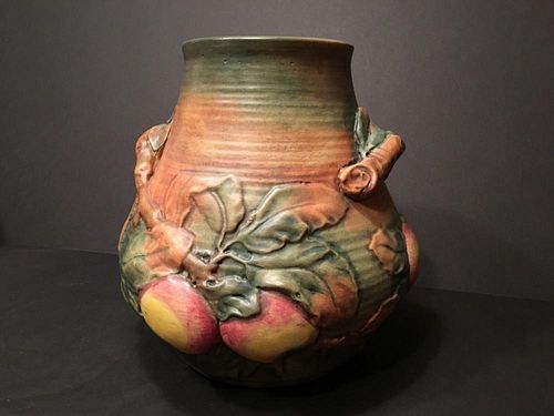 Vintage Weller Baldin Apple Vase, 9 1/2" high, ca 1914-20s