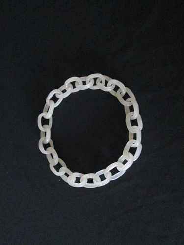 OLD White Jade Bracelet, 24 pieces. 9 cm diameter