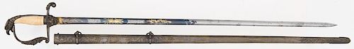 Early Militia Infantry Officer Sword With Eagle Pommel