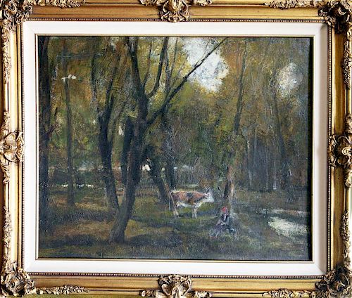 Burghardt-Zsombolya Rezsö,  ,   Hungary (1884-1963),(cow in forest),