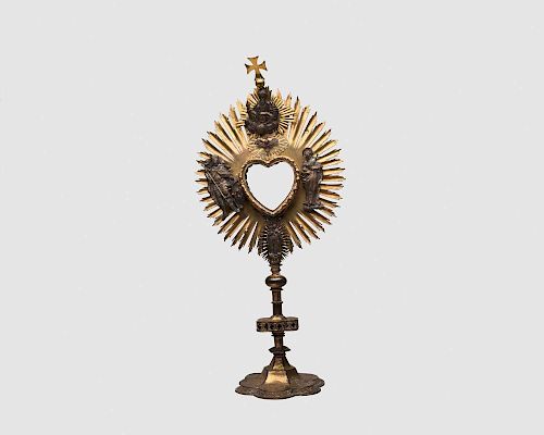 Continental Gilt Metal Monstrance, 19th century or earlier