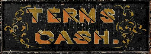 Small Painted "TERMS CASH" Sign
