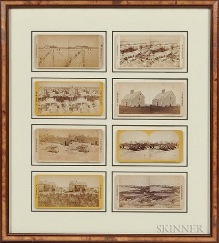 Eight Stereocards of Nantucket Framed Together
