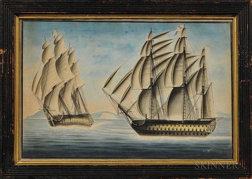 Anglo/American School, Early 19th Century      Two Maritime Scenes