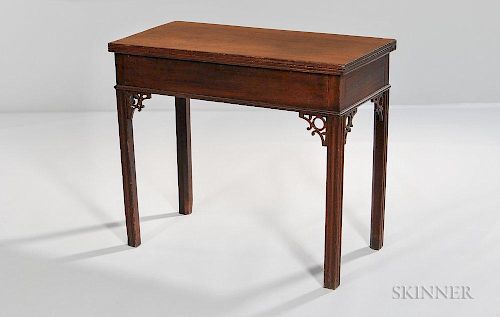 Carved Mahogany Games Table