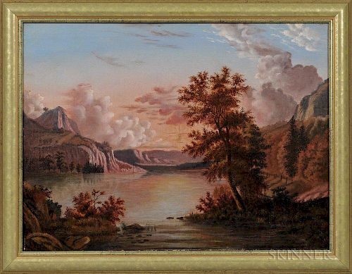 American School, Mid-19th Century      Sunset River Landscape