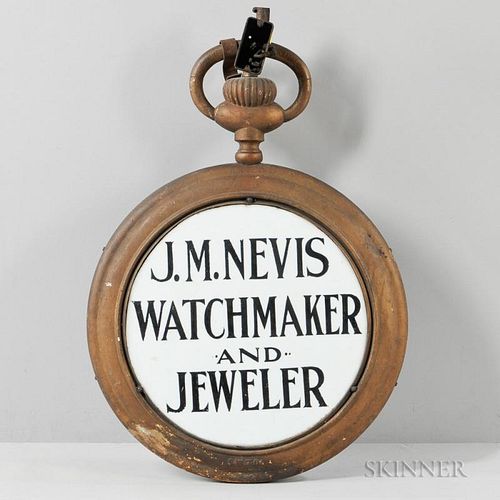 J.M. Nevis "Watchmaker and Jeweler" Trade Sign