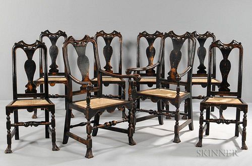 Benchmade Set of Eight John Gaines-style Dining Chairs
