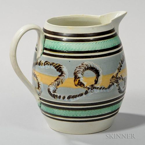 Large Cable Slip-decorated Jug